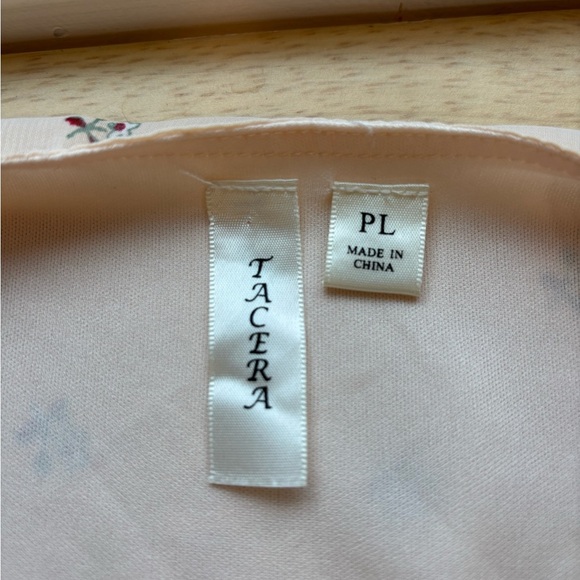 Tacera Light Peach Floral Ruffle Sleeve Dress Petite Large - Picture 7 of 9